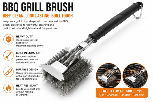 Bbq cleaning brush heavy duty - brush,
